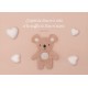 Carte Avec Verset Ourson en peluche et cœurs