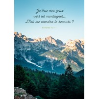 Carte Avec Verset Forêt au pied des montagnes