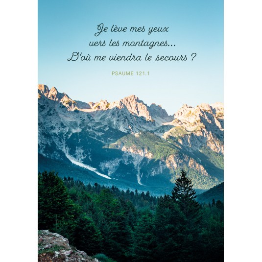 Carte Avec Verset Forêt au pied des montagnes