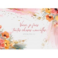 Carte Avec Verset Fleurs en aquarelle