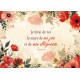 Carte Avec Verset Cadre fleurs rouges aquarelle