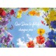 Carte Avec Message Fleurs colorées sur ciel bleu