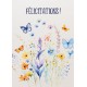 Carte Avec Message Papillons et fleurs colorées