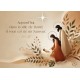 Carte Fin D'année Illustration de Jésus, Marie et Joseph sur fond beige
