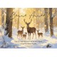 Carte Fin D'année Famille de cerfs dans la forêt