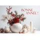 Carte Fin D'année Composition florale de Noël dans un vase et bougies