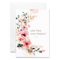 Carnet Mariage Demi-couronne de fleurs sur fond blanc