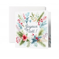 Carnet Carre Jn Fleurs et branches de sapin