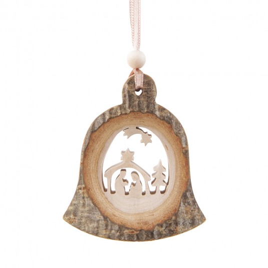 Suspension cloche en bois Crèche 