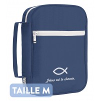 Housse pour Bible bleue "Jésus est le chemin" taille M