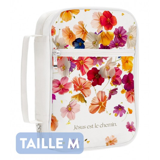 Housse pour Bible blanche "Jésus est le chemin" taille M