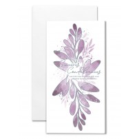 MINI-CARNET Condol&eacute;ances : Branches de feuilles voilettes dessin&eacute;es