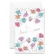 Carnet Anniversaire Fleurs multicolores dessin&eacute;es sur fond blanc