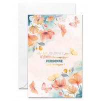 Carnet Anniversaire Fleurs et papillons dessin&eacute;s