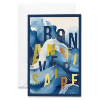 Carnet Anniversaire Vagues et lettres dor&eacute;es