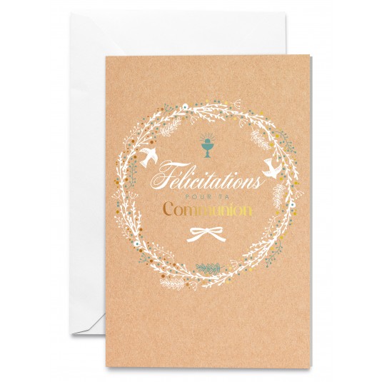 Carnet Couronne florale, colombes et coupe