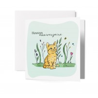 Carnet Carre Anniversaire Chaton et plantes