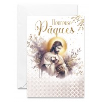 Carnet P&acirc;ques Christ tenant un agneau