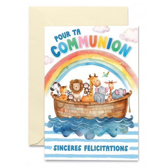Carnet Communion Arche de No&eacute; et arc-en-ciel