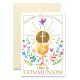 Carnet Communion Colombe, croix, coupe et fleurs
