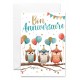 Carnet Anniversaire Chouettes et ballons sur une branche