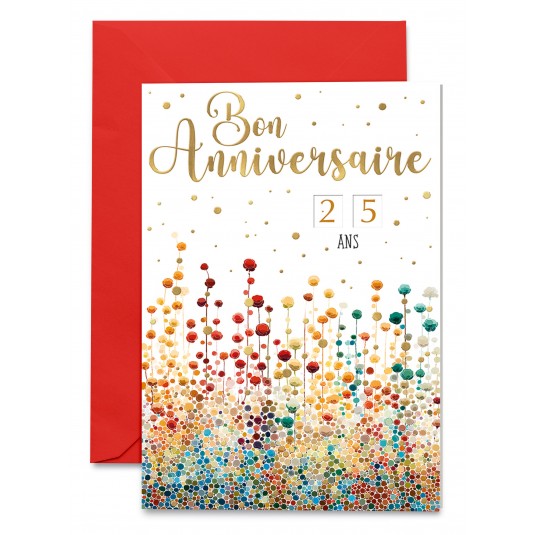 Carnet Anniversaire Champ de coton multicolore
