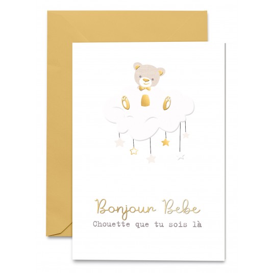 Carnet Naissance Ourson sur un nuage