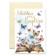Carnet Baptême Papillons et livre ouvert