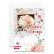 Carnet Mariage Bouquet blanc et rose sur motifs floraux dessinés