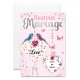 Carnet Mariage Cœurs blancs et oiseaux sur fond rose