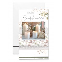 Carnet Condol&eacute;ances Bougies et motifs floraux