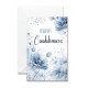MINI-CARNET Condoléances : Fleurs bleues dessinées