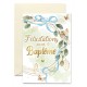 Carnet Baptême Couronne de feuilles et papillons sur fond vert
