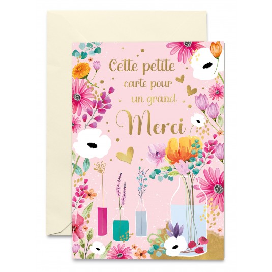 Carnet Vases et fleurs sur fond rose