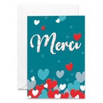 Carnet C&oelig;urs rouges et bleus sur fond bleu