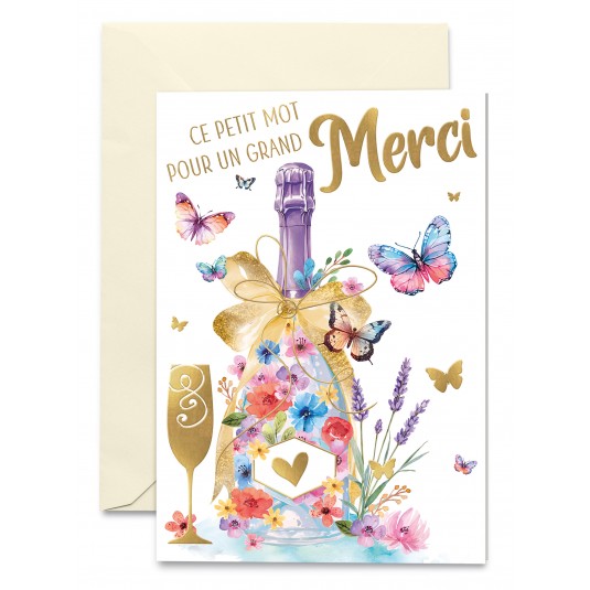 Carnet Bouteille et papillons multicolores