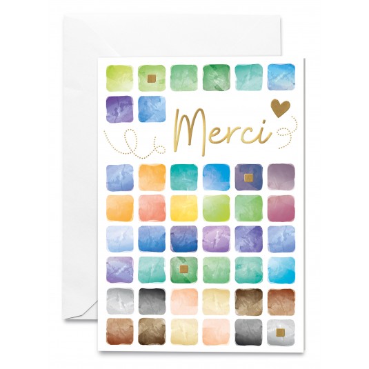 Carnet Carr&eacute;s en aquarelle et c&oelig;ur dor&eacute;