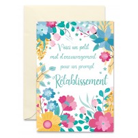 Carnet Fleurs bleues, roses et jaunes dessin&eacute;es