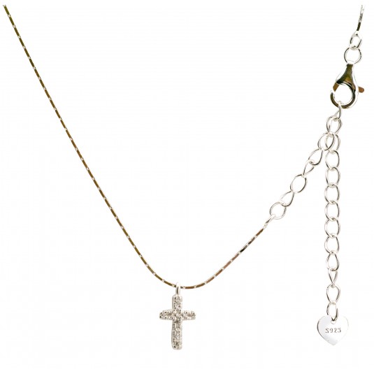 Collier &laquo;&nbsp;Croix&nbsp;&raquo; argent zirconium