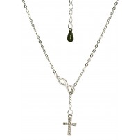 Collier &laquo;&nbsp;Croix&nbsp;&raquo; argent avec symbole de l'infini