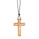 Collier croix bois d'olivier