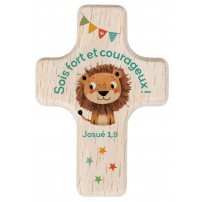 Mini-croix en bois "Lion"