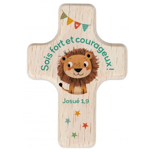 Mini-croix en bois "Lion"
