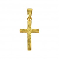 Pendentif croix, plaqu&eacute; or, argent sterling 925