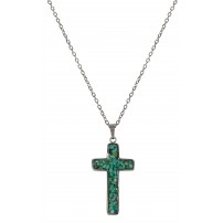 Collier avec pendentif croix, acier inoxydable