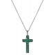 Collier avec pendentif croix, acier inoxydable