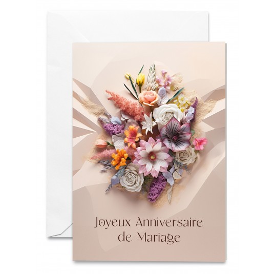 Carnet Mariage Composition florale sur fond g&eacute;om&eacute;trique