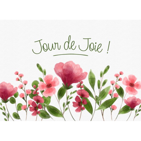 Carte Aquarelle de fleurs roses