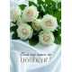 Carte Mariage Bouquet de roses blanches sur du satin