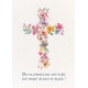 Carte Communion Croix de fleurs en aquarelle
